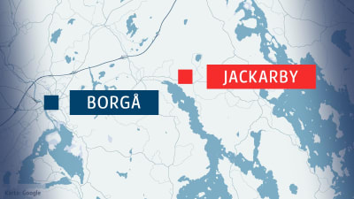 Karta över Jackarby och Borgå
