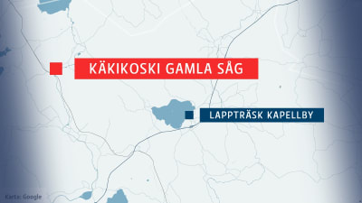 Karta över Käkikoski gamla såg och Lappträsk Kapellby
