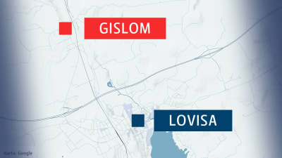 Karta över Gislom och Lovisa