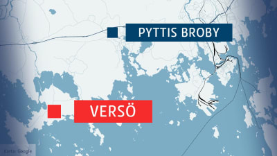 Karta över Versö och Pyttis Broby
