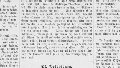 En gammal tidningsartikel från 1859. Skriven på gammal svenska med gamla bokstäver.