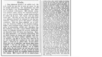 En gammal tidningsartikel från 1859. Skriven på gammal svenska med gamla bokstäver.