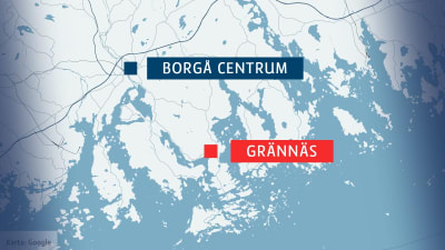 Karta över Grännäs och Borgå centrum