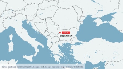 Karta över Bulgarien