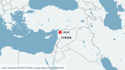 Karta över Idlib i Syrien