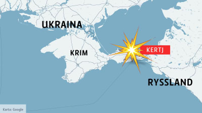 Karta över Krim och staden Kertj.