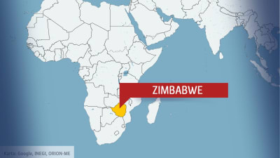 Karta över Afrika med Zimbabwe.