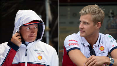Kimi Räikkönen och Marcus Ericsson i Belgien.