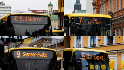 Bildmontage, Åbobussarnas skyltning.