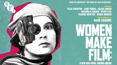 Nainen ja elokuvakamera – dokumenttisarjan Women Make Film mainosjuliste