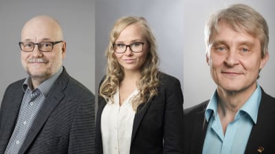 Porträtt av Juha Ojala, Carita Törnqvist och Rune Takamaa.