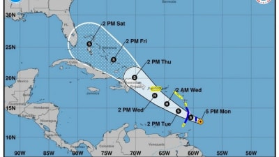 Stormen Dorian utvecklas troligtvis till en orkan då den når Puerto Rico på onsdag
