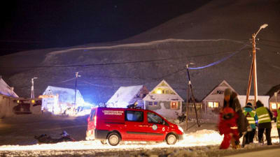snöskred i Longyearbyen