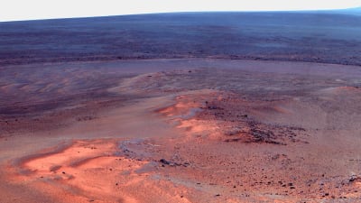 Bild tagen av rymdbilen Opportunity på Mars i januari 2012.