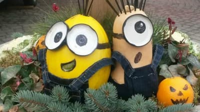 Pumpor omgjorda till så kallade minions.