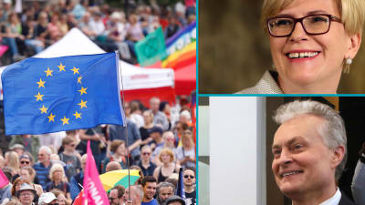 Ingrida Simonyte och Gitanas Nauseda presidentvalskandidater i Litauen. EU-val.