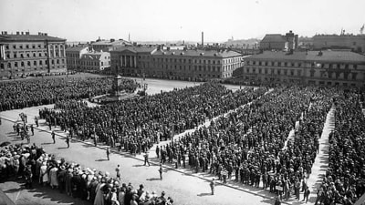 Bondemarschen till Helsingfors i IKL:s regi 1930.