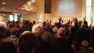 gudstjänst i Elimkyrkan i Jakobstad