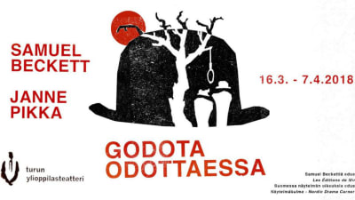 Turun ylioppilasteatteris affisch för Godota odottaessa (I väntan på Godot).