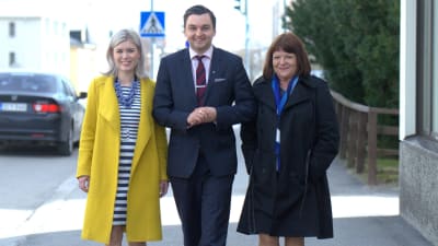 Susanna Koski, Joakim Strand och Maria Tolppanen, Vasas tre riksdagsledamöter.