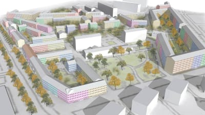 Gruppen Urban Helsinkis förslag till bostadsbygge på sjukhusområdet i Forsby.