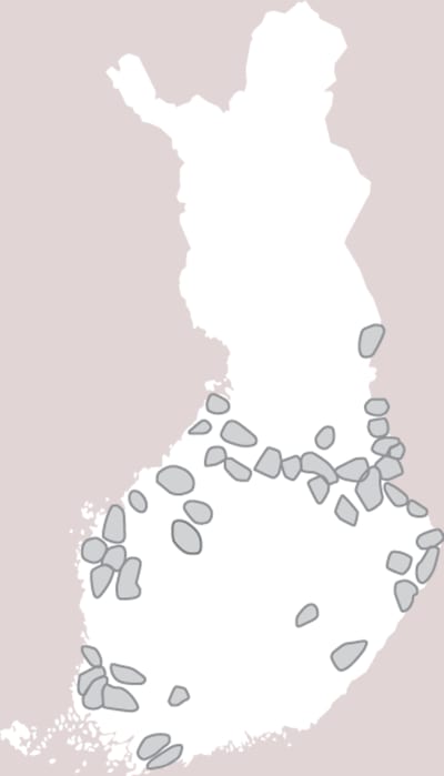 Karta över Finlands vargrevir.