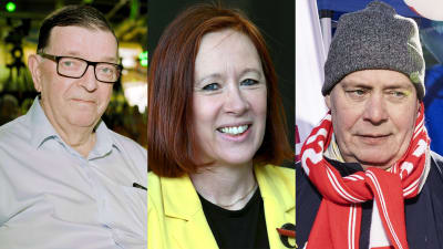 Paavo Väyrynen, Sirpa Paatero och Antti Rinne i ett bildcollage.