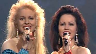 Karja och Virpi Kätkä i uttagningen till Eurovisionen 1994.