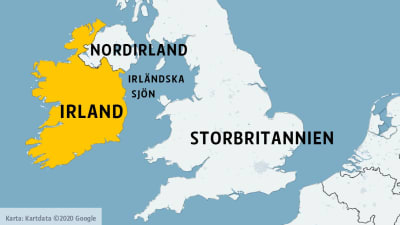 Karta över Storbritannien, Irland och Nordirland.