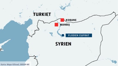 Karta över södra Turkiet och norra Syrien. 