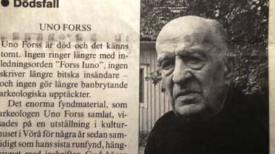 Dödsruna över Uno Forss.