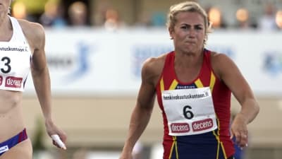 Hanna-Maari Latvala och Hanna Wiss springer 100 meter, FM 2017.
