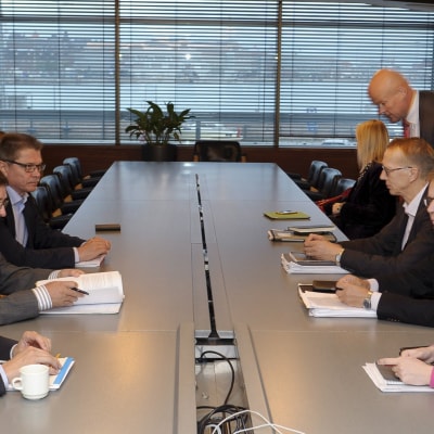 Pensionsförhandlingar på Norra Kajen i Helsingfors.