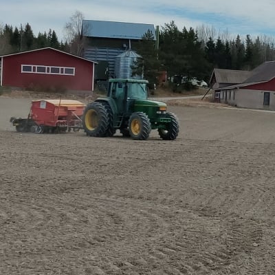 Kevätkylvöt käynnissä Mynämäellä.