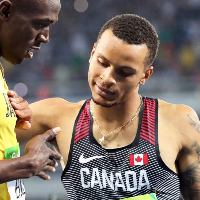 Usain Bolt och Andre De Grasse.