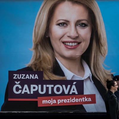 Valreklam för Zuzana Caputova i Slovaken. 