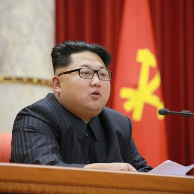 Kim Jong-Un på ett möte i Pyongyang den 28 december 2015