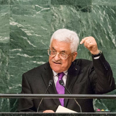 Palestiinan presidentti Mahmud Abbas puhui YK:n yleiskokouksessa New Yorkin kaupungissa 30. syyskuuta.