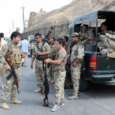 Kurdiska soldater i Kirkuk, Irak.