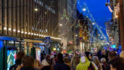 Julgatan i Helsingfors.