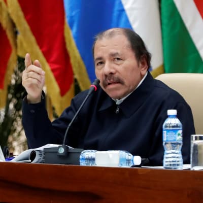 Nicaraguas president Daniel Ortega under ett latinamerikanskt toppmöte i Havanna i december 2018