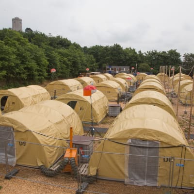 Flyktingläger i Naestved söder om Köpenhamn