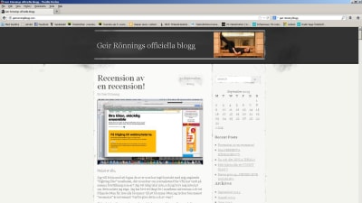 Skärmdump från Geir Rönnings blogg.