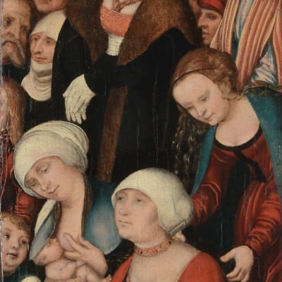 Lucas Cranach den äldres målning "Predigt Johannes des Täufers" ca 1520-1530.