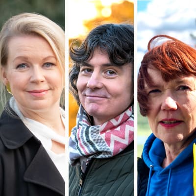 Kirjailijat Kjell Westö, Elina Hirvonen, Antti Tuomainen, Rosa Liksom ja Sirpa Kähkönen