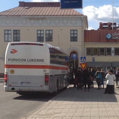 Buss på väg från Borgå till Helsingfors
