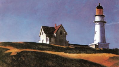 Edward Hoppers målning av Lighthousehill Cape Elisabeth 1927