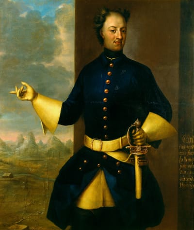  Karl XII i Ystad 1715, målning av Johan Heinrich Wedekindt från 1719