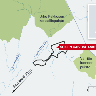 Soklin kaivoshankkeen kartta