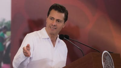 Mexikos president Enrique Peña Nieto höll ett tal i Acapulco den 25 maj. 